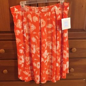 Lularoe Skirt "Madison" XL orange and white